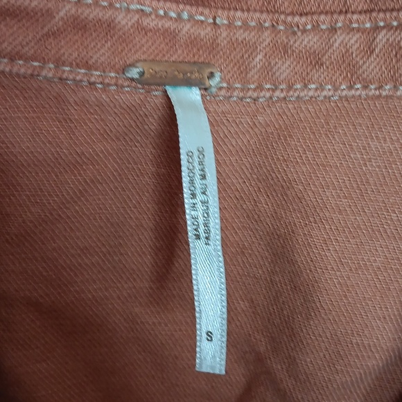 Free People Eisenhower Denim Jacket In Terracotta Size Small - Picture 4 of 8